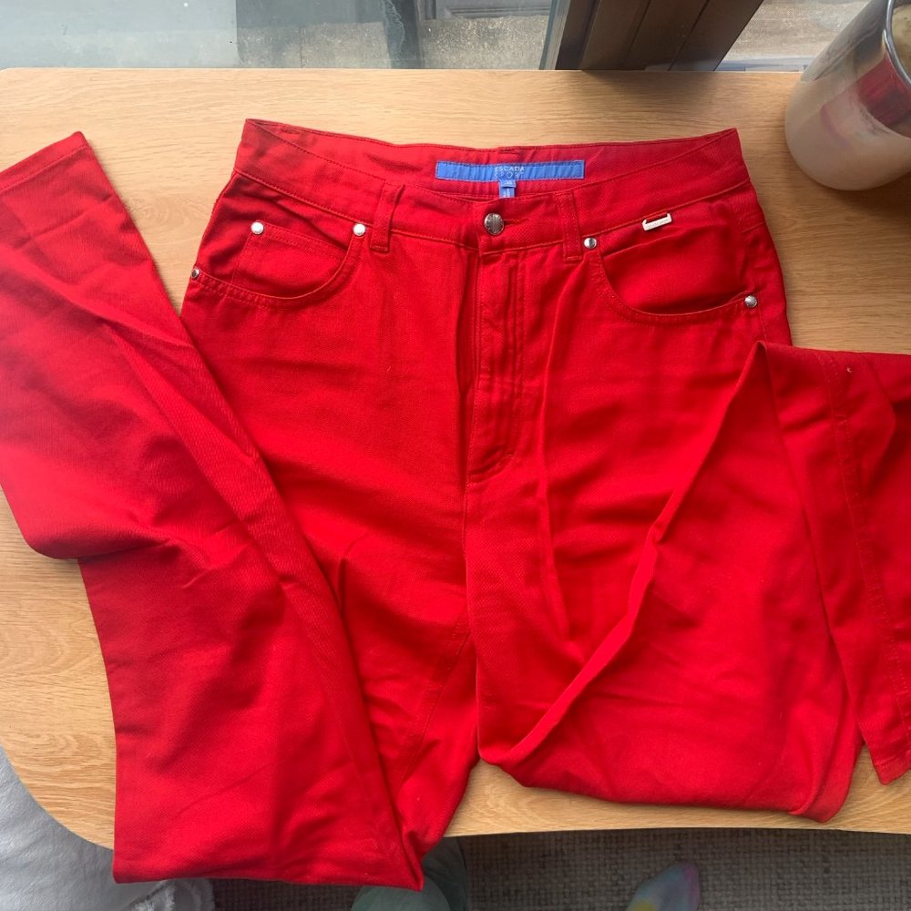 Escada Sport High Rise Red Pants